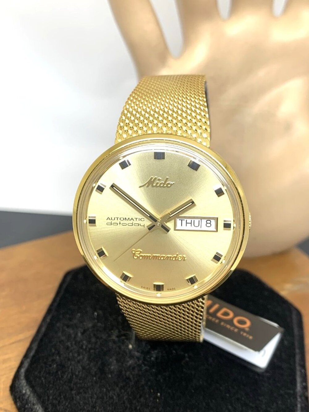 Mido Commander Men's Watch M842932213 Swiss Automatic Day Date Gold Steel 37mm